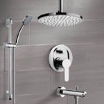 Remer TSR38 Tub and Shower Faucet Set with Handheld and Ceiling Rain Shower Head